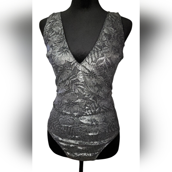Victoria's Secret Other - NWOT Victorias Secret Metallic Lace Bodysuit/Teddy, Womens Medium
